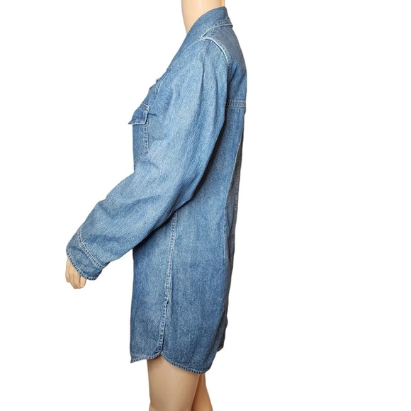 J. Jill Out of the blue denim mini dress tunic.  L/S button front. Size XS - Picture 4 of 14